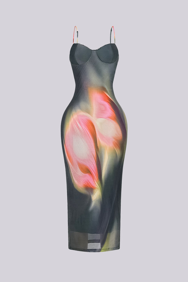 Poem Move Printed Midi Dress